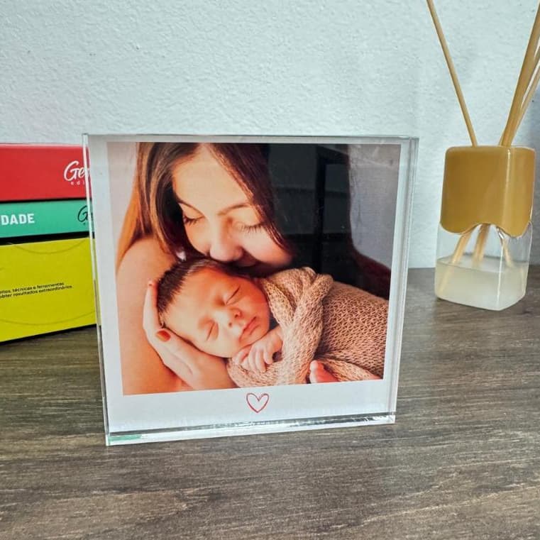 Porta Retrato Acrílico Personalizado Estilo Polaroid Decorativo