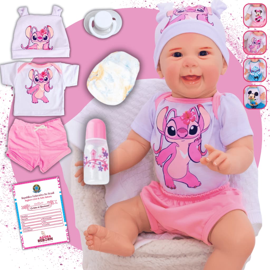 Bebê Reborn Boneca Realista Menina Minnie Em Silicone Pode Dar Banho Envio Imediato