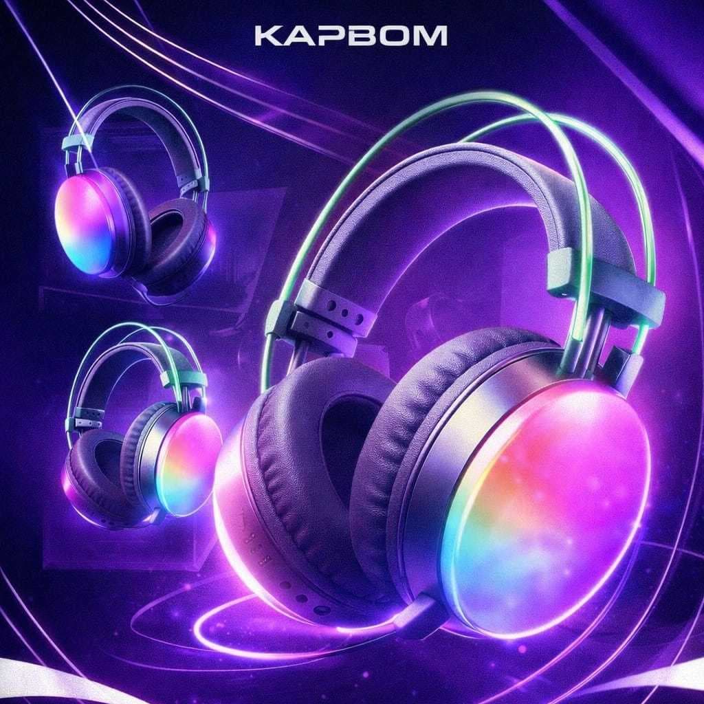 HEADSET RGB GAMER COM GRAVE POTENTE E SOM IMERSIVO — CONFORTO TOTAL + MULTIPLATAFORMA