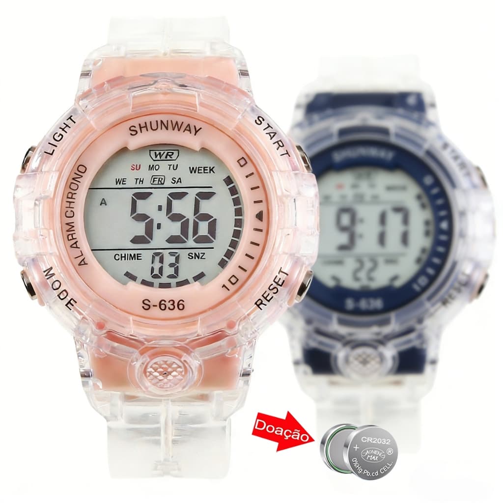 Relógio De Pulso Feminino Digital Original À Prova D'água Luminoso Relógio Fashion Transparente