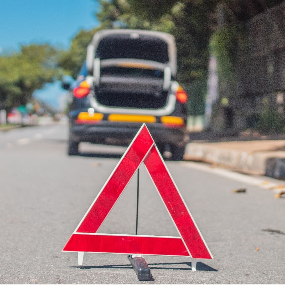 Triângulo Segurança Automotivo Sinalização Vermelho Preto Unidade Areia Qualidade Pesado