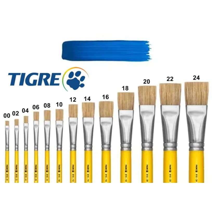 Tigre Pincel Chato para Pintura de artesanato artes pequenos reparos Diversos Tamanhos