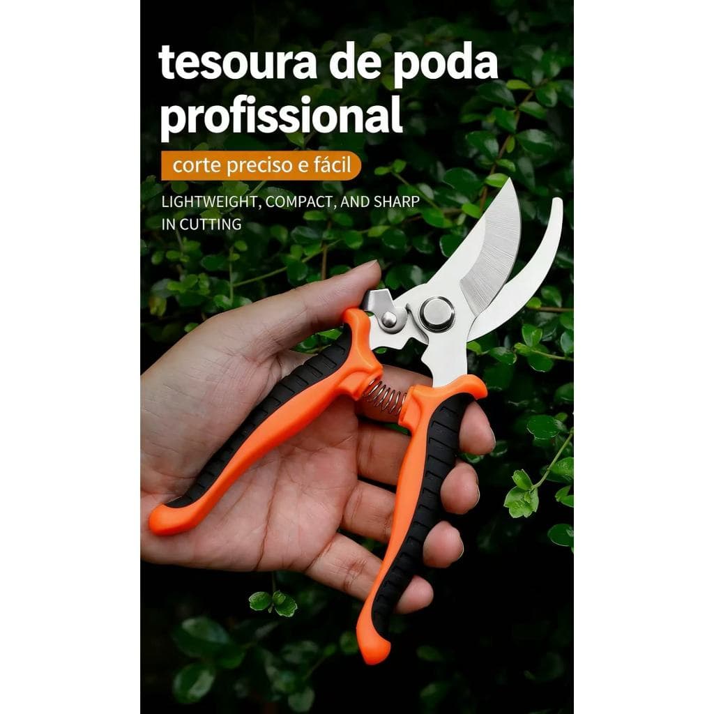 Tesoura de Poda Profissional Super Afiada em Aço Inoxidável – Corte Preciso para Jardim, Plantas e Bonsai