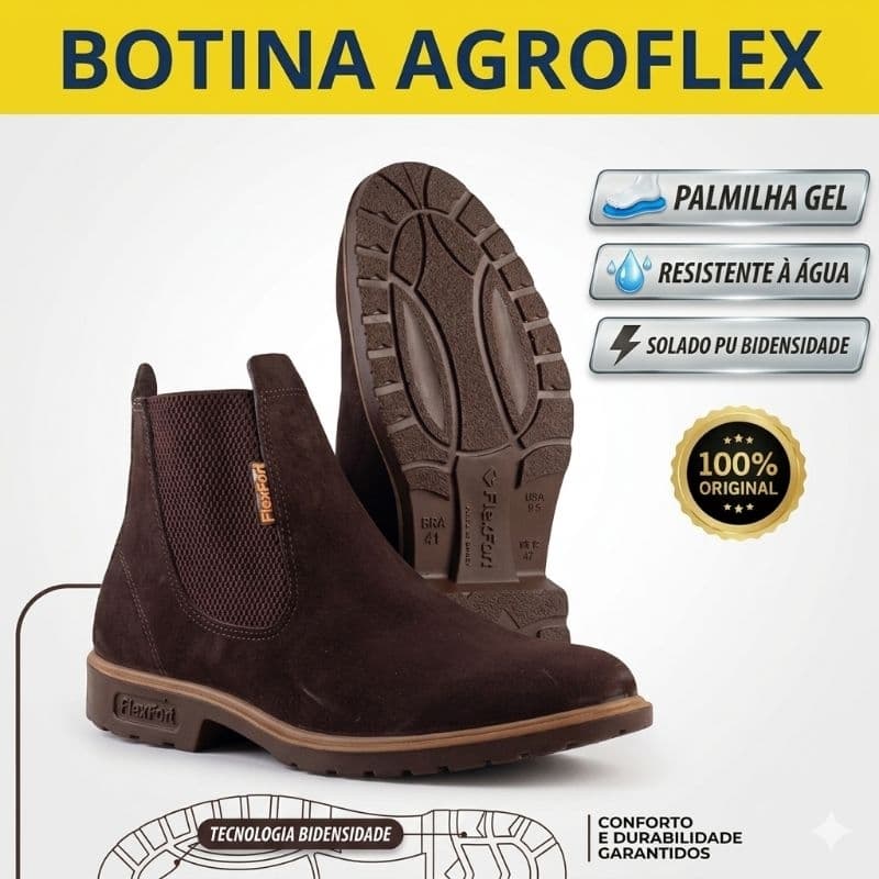 Botina Masculina de Couro Palmilha Gel Removível – Solado PU Bidensidade – Conforto e Resistência Original