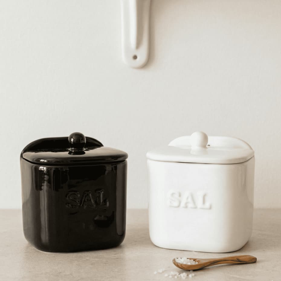 Saleiro de Cerâmica 500g com Tampa | Pode Fixar na Parede | Produto Artesanal Premium