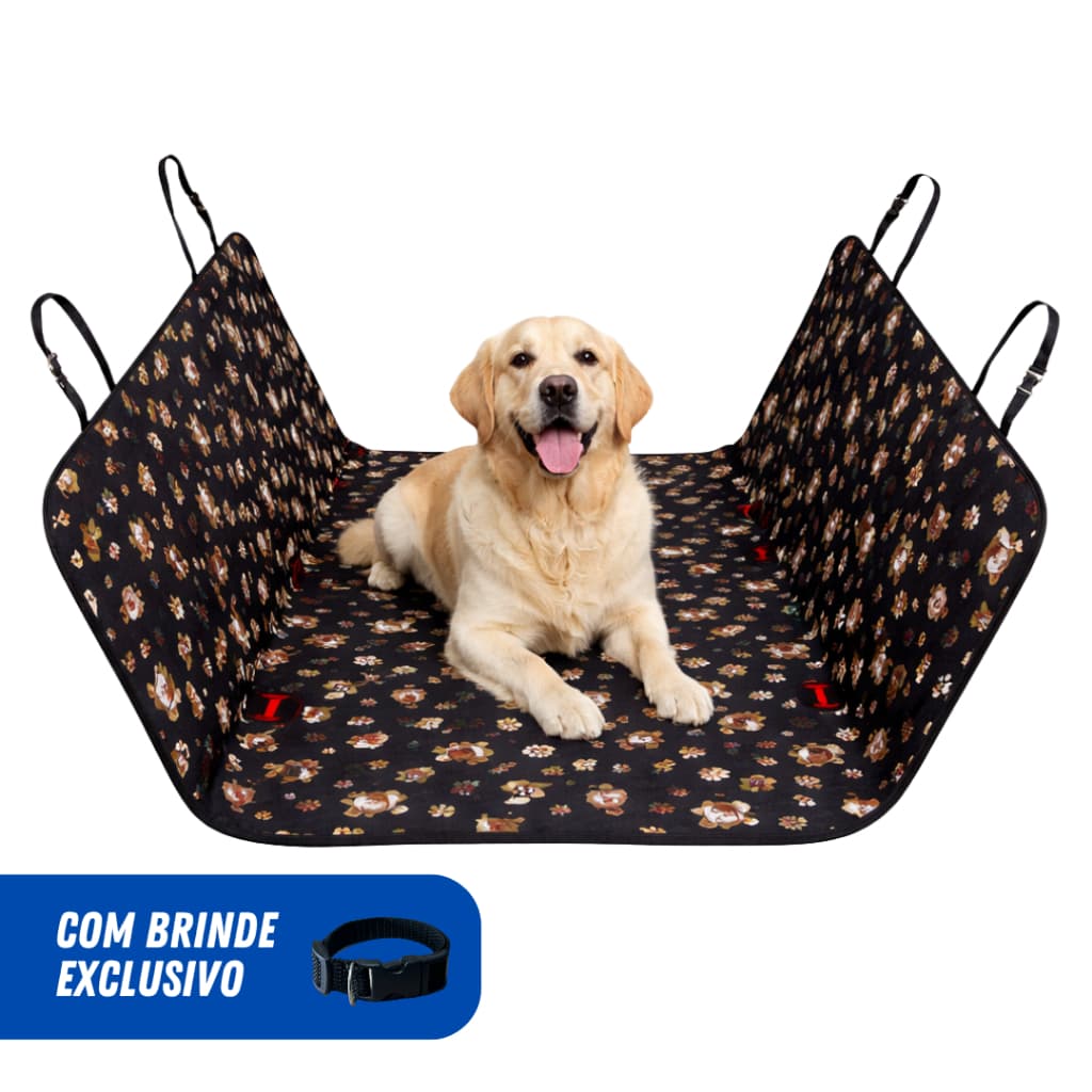 Capa Protetora de Banco Traseiro Impermeável Pet Estampado + Cinto de Segurança Pet ENVIO IMEDIATO