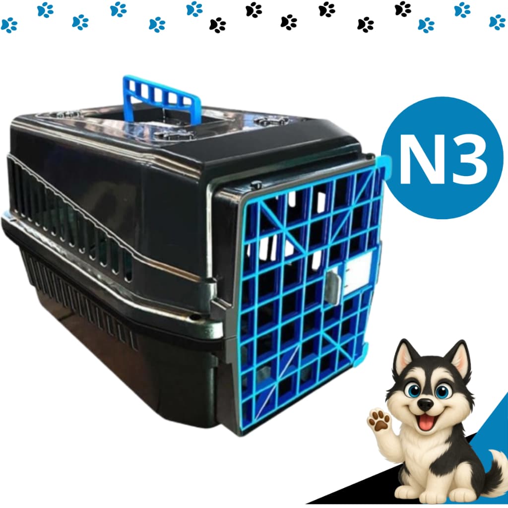 Caixa De Transporte Cachorro N3 Black Pet Animais Cães Gatos