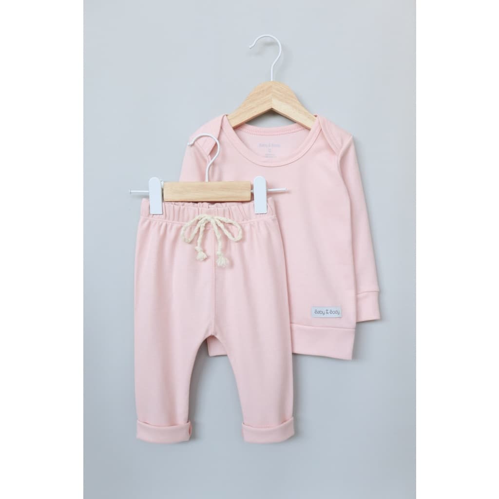 Conjunto de Inverno para Bebê Menina com Blusa e Calça 100% Algodão Veste Fácil Confortável