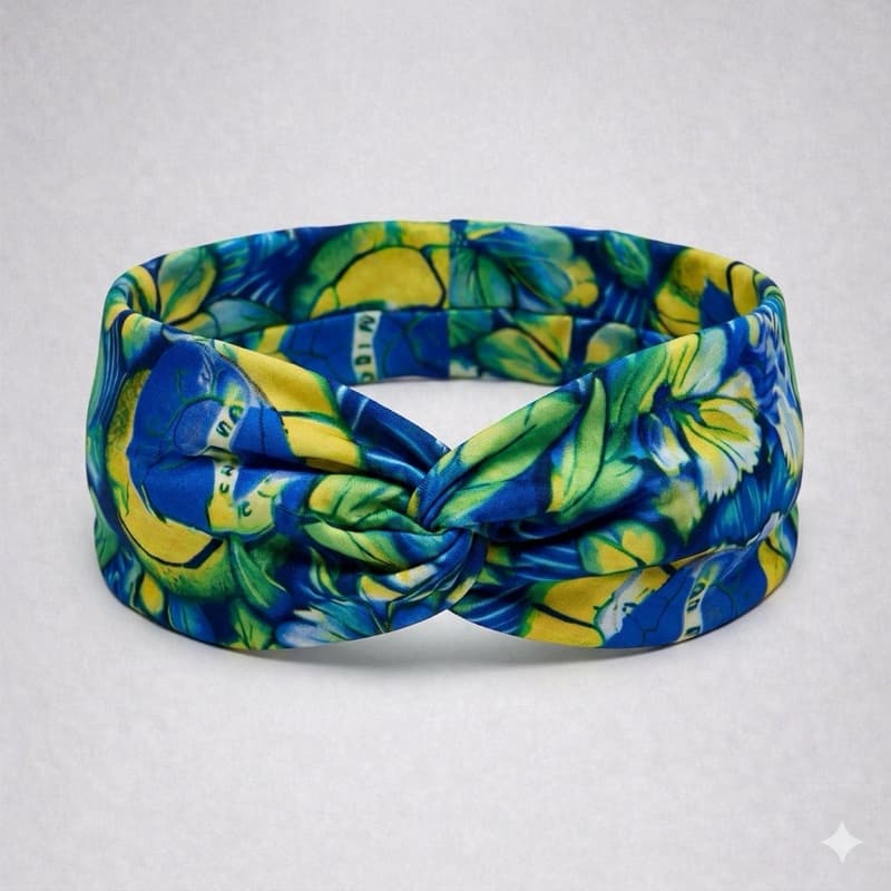 Faixa de Cabelo Turbante Estampada Copa🇧🇷 Conforto e Estilo