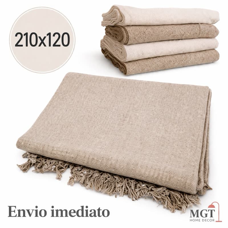 Manta Para Sofá 2 e 3 Lugares Verão Cama De Solteiro Frio Gigante 210Mx120M 100% Algodão