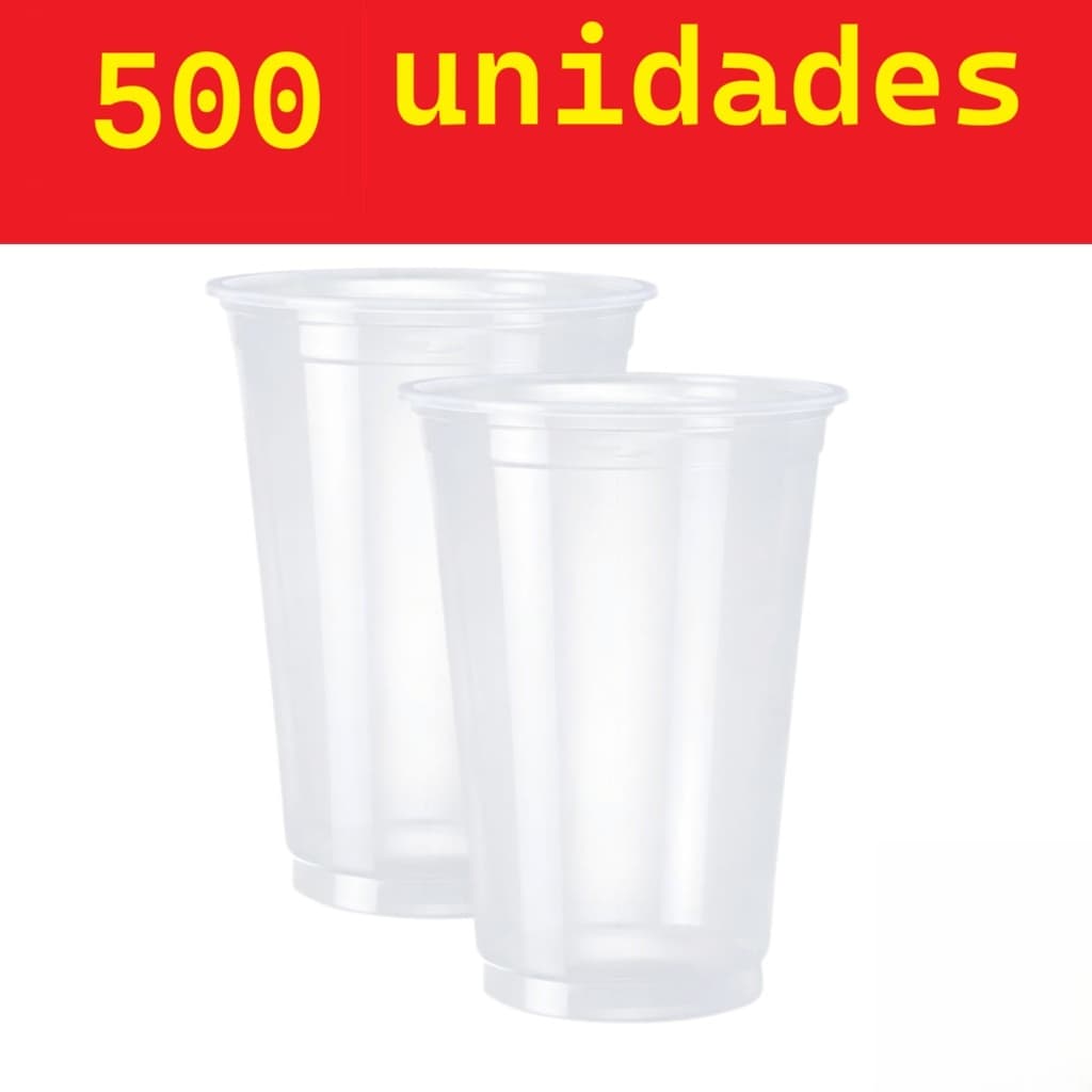 Kit 500 Copos Descartável Transparente Plástico Versátil Higiênico 300ml