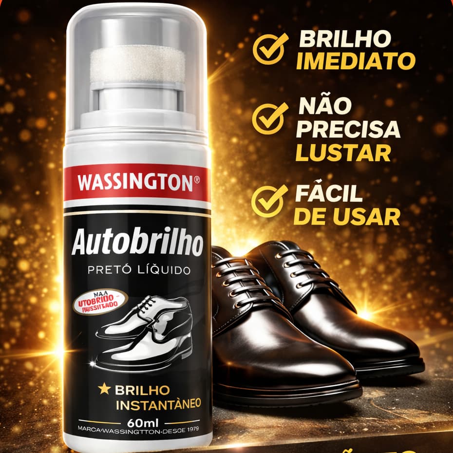 Engraxate Líquido Preto com Esponja 60ml | Brilho Instantâneo para Sapato Social e Couro