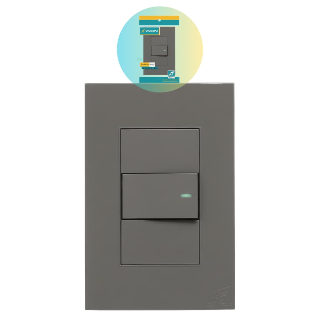 Interruptor 1 Teclas Paralelo Com Placa 4x2 3way Cinza