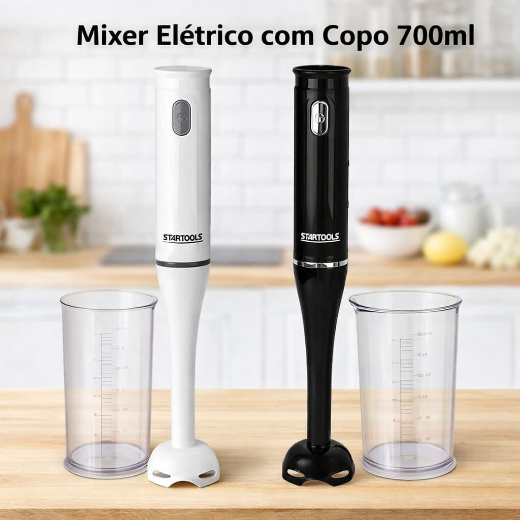 Mixer Elétrico Portatil Compacto Copo 700ml 127V e 220V Bater triturar misturar Multiuso sortido