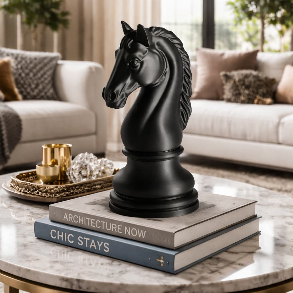 Cavalo Xadrex Decorativo Decoração Chess Peças de Jogo Tabuleiro Decorativo Presente de Aniversário Dia dos Namorados