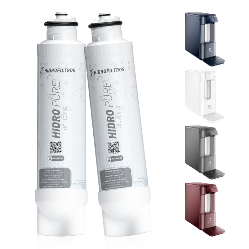 Refil 2 ou 1 Filtro Purificador de Água Compatível com Electrolux Pc01b, Pc01x, Pe15b, Pe15x