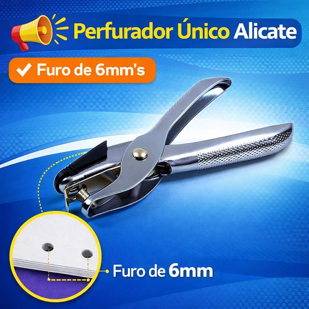Perfurador Furo Único 6mm's Alicate - Masterprint