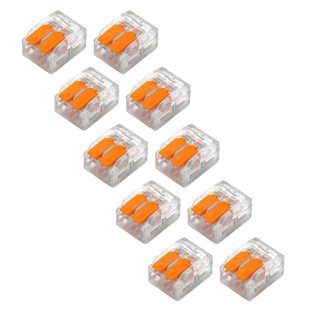 Kit 10 Conectores Emenda Elétrica 2 Vias 32A 250V Conector Alavanca Fiação Residencial Automação