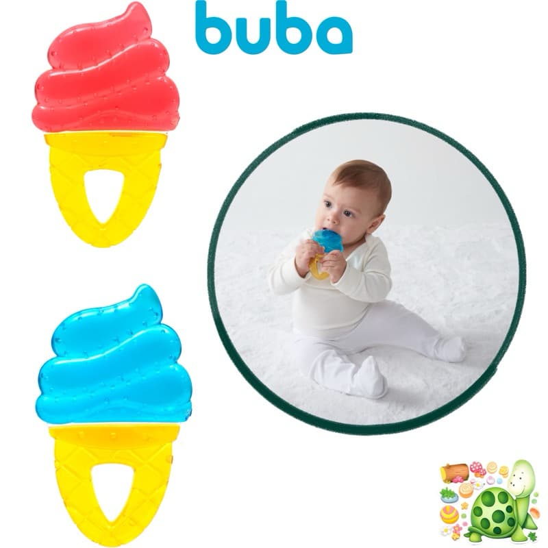 Mordedor com água Sorvetinho design fofinho e ergonômico ideal para o processo de dentição- Buba