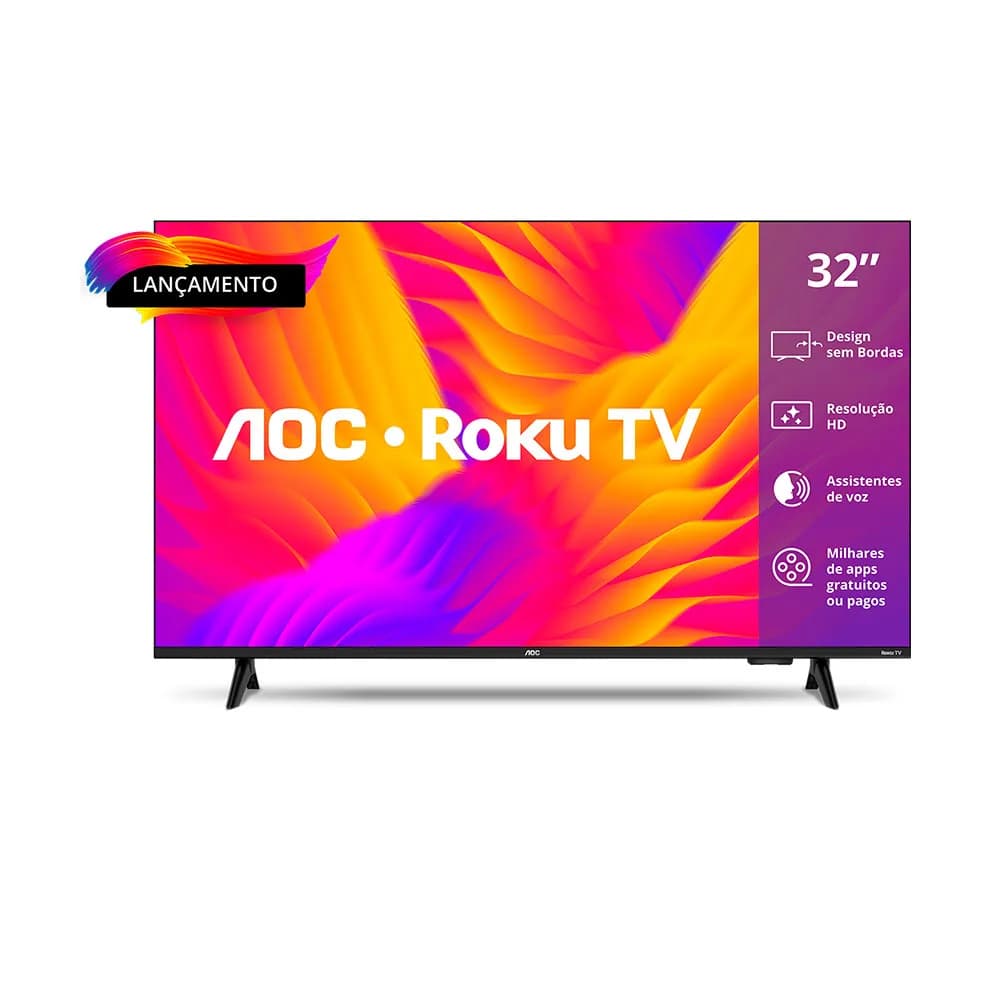 Smart TV AOC LED 32" HD WI-FI Roku TV HDMI USB