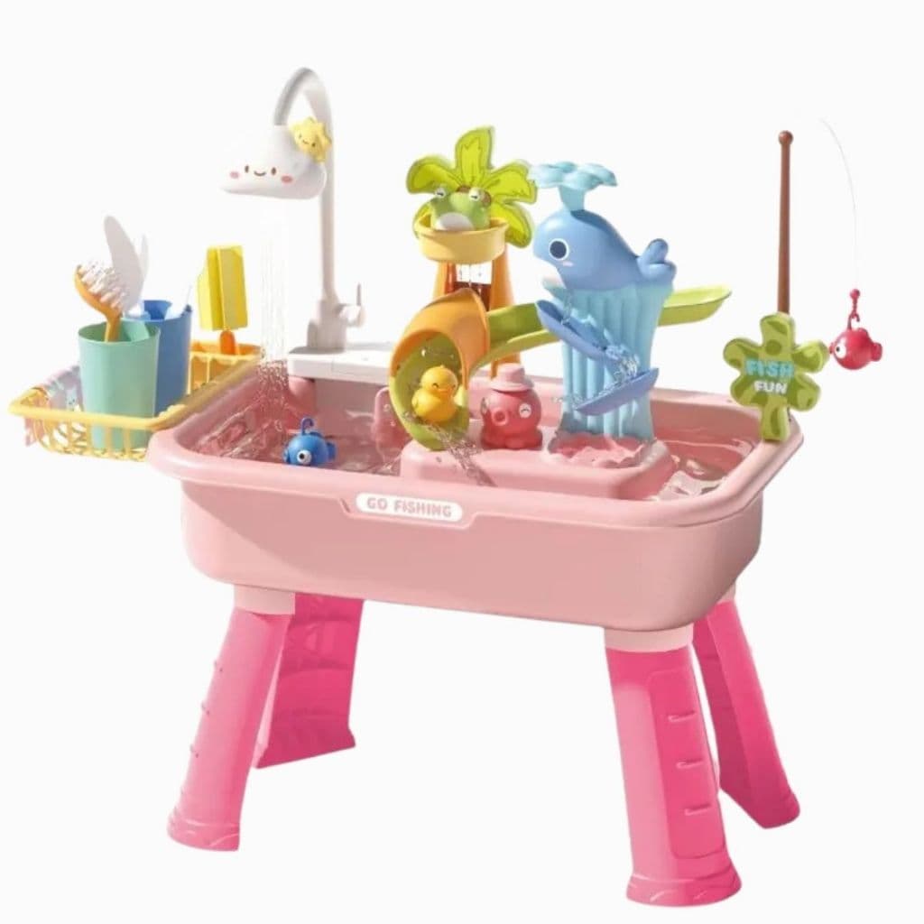 Mesa Infantil Água Banho Torneira Patinhos Azul Rosa Top