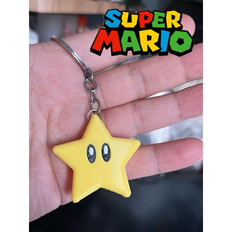 Chaveiro Estrela super Mario, chaveiro gamer, chaveiro super Mario, chaveiro de videogame