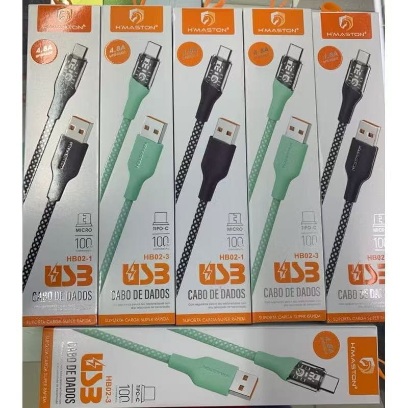cabo usb entrada tipo c e v8