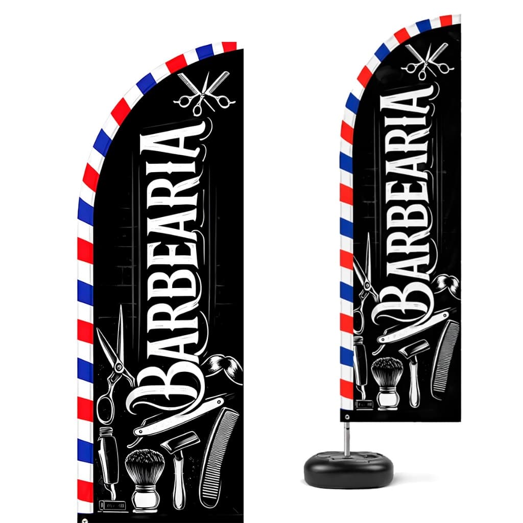 Bandeira Para Wind Banner Barbearia Dupla Face Somente Tecido 2,0x0,7 Mt
