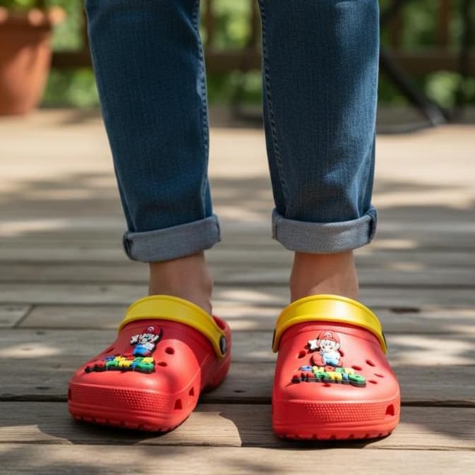 Sandália Infantil Mario Super Conforto em EVA Antiderrapante Clog Infantil Mario Bros Sandália Dia a Dia Fácil de Calçar