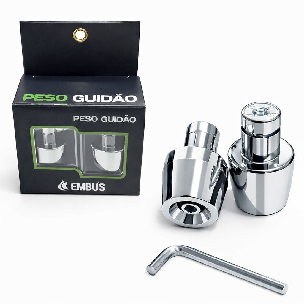 PESO GUIDAO FERRO PCX 150 CROMADO COM BUCHA AUTOFIX UNIVERSAL (ADPTAVEL HONDA/YAHAMA) EMBUS