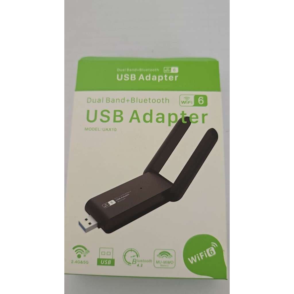 Adaptador Wi-fi Dual Band 2-4G e 5G USB  5Ghz 2 Antenas wifi6+Bluetooth