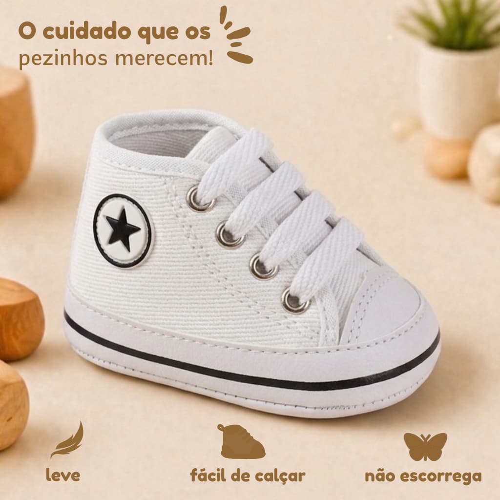 Sapatinho Tênis de Bebê Menino Cano Alto RN Confortável