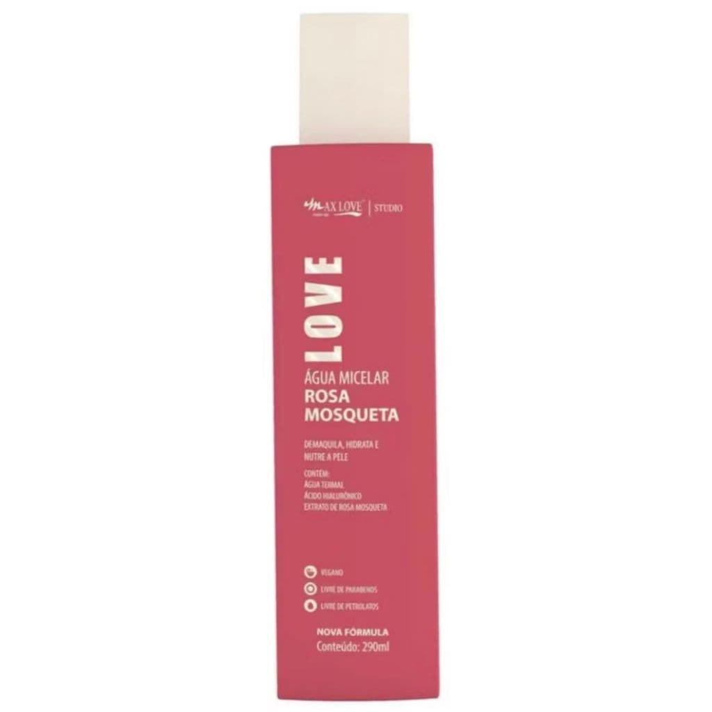 ÁGUA MICELAR ROSA MOSQUETA LOVE 290ML LIMPEZA HIDRATAÇÃO PELE PERFEITA