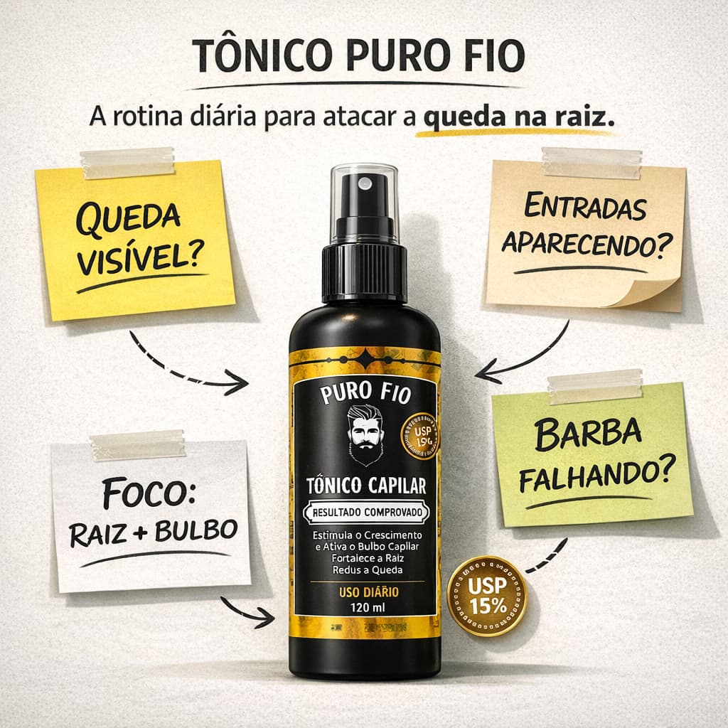 Tônico Capilar 15% Anti Queda Serum Poderoso Barba Cabelo Sobrancelha Bigode Kit completo