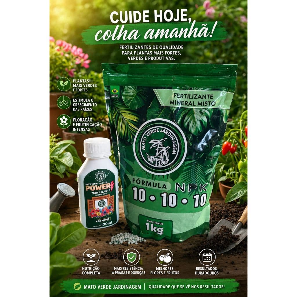 Adubo Fertilizante NPK 10-10-10 Completo Para Plantas Hortas Frutíferas Gramados Hortaliças Geral
