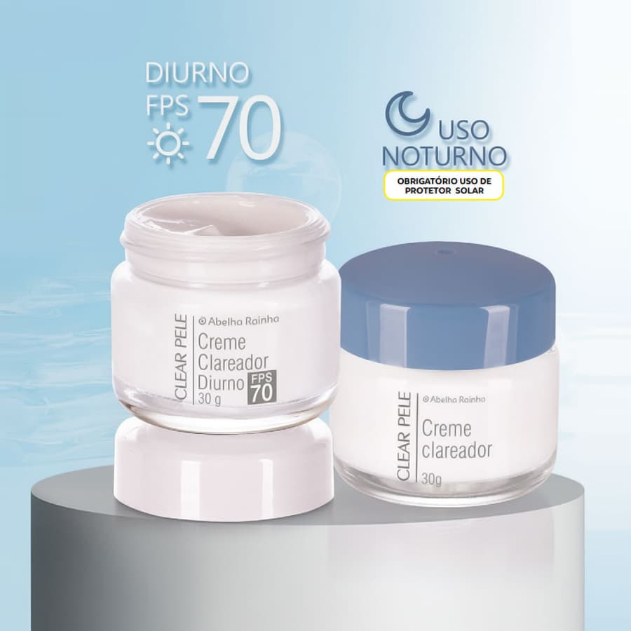 Kit Clareador Manchas Faciais Dia + Noite Clear Pele Abelha Rainha