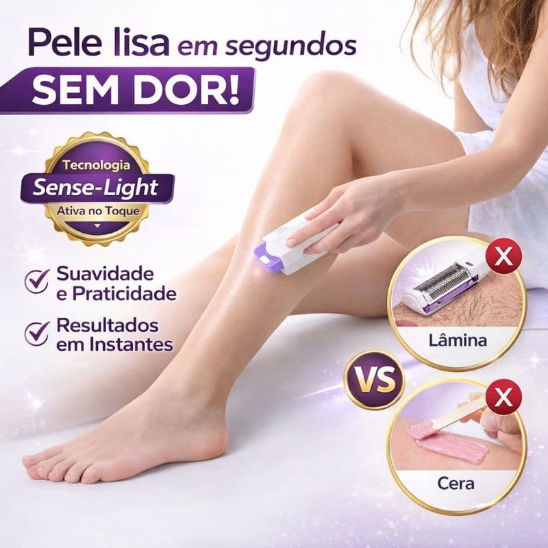 Depilador Elétrico Removedor de Pelos Recarregável Facial e Corporal Sem Dor Portátil Finishing Touch
