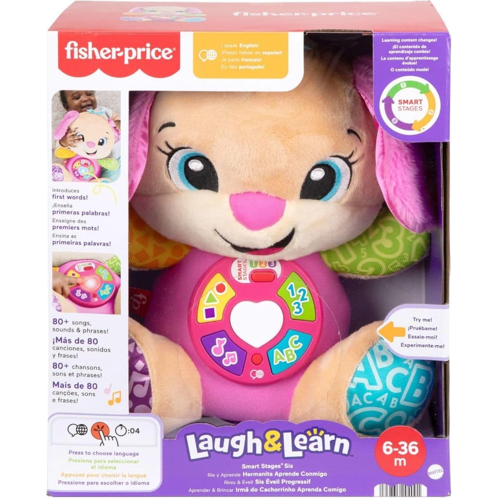 Fisher-Price Aprender e Brincar Brinquedo para Bebês Irmã do Cachorrinho Aprende Comigo fvc81