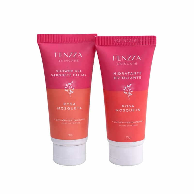 Kit de Skincare Rosa Mosqueta Fenzza - Sabonete e Esfoliante Facial.