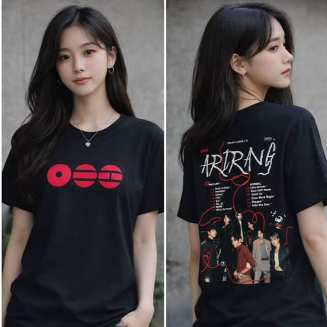Camiseta BTS Arirang Frente e Verso Kpop Estampa Premium