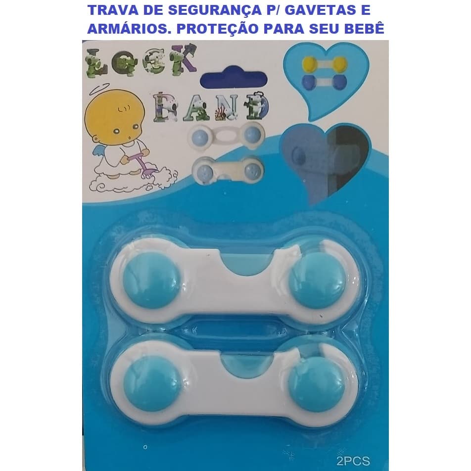 Trava de segurança para gavetas e armários Lock Band - Proteção ao bebê.