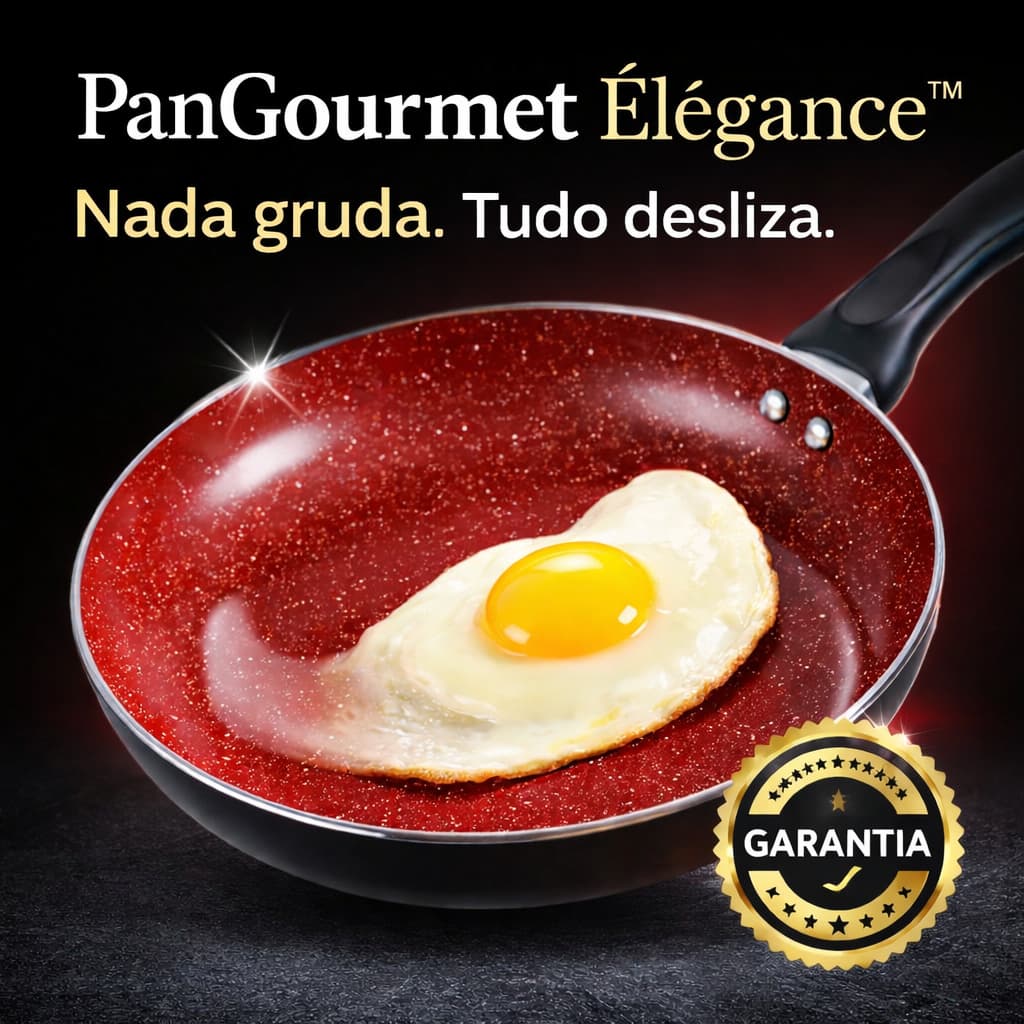rigideira Antiaderente 26cm com Tampa de Vidro PanGourmet Élégance™ Não Gruda Fácil de Limpar