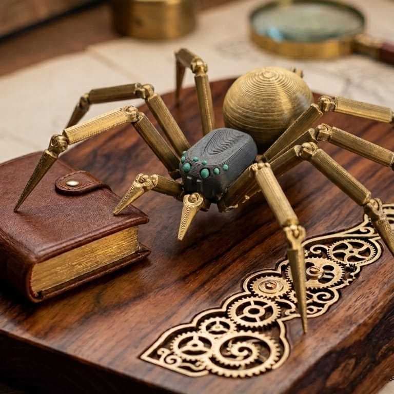 Aranha Articulada 26cm para Montar - Kit - Decorativo Colecionável Brinquedo Raciocínio Stress