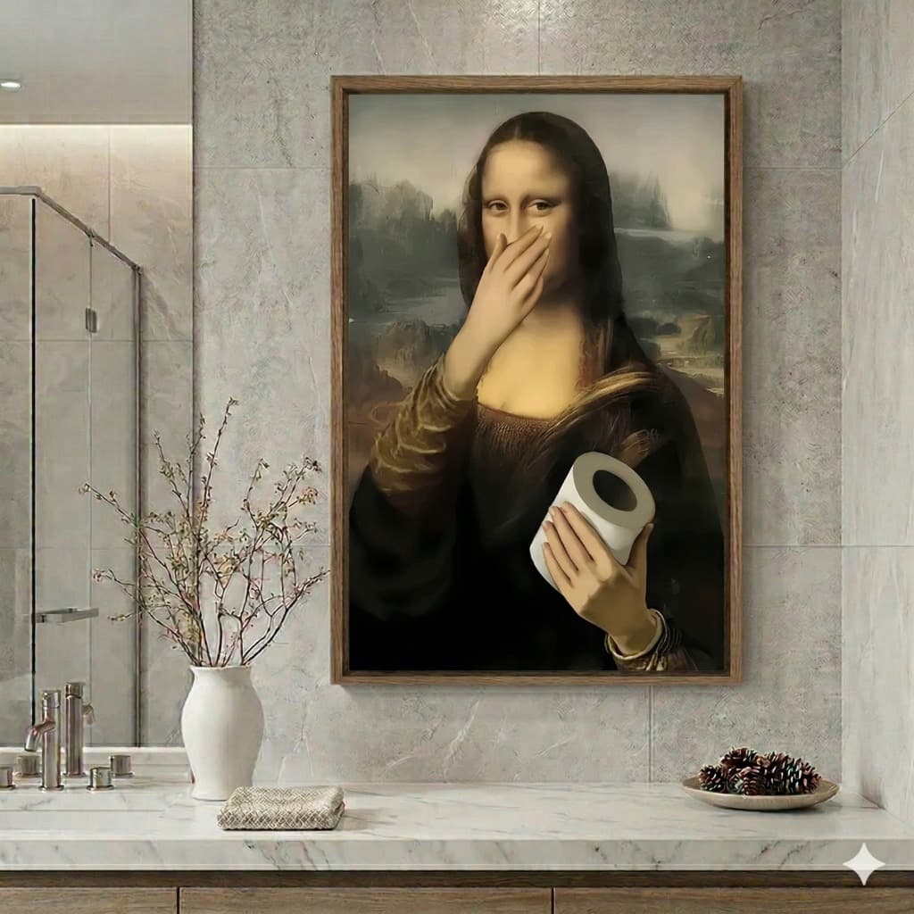 Quadro Mona Lisa Divertida – Arte com Humor para sua Decoração
