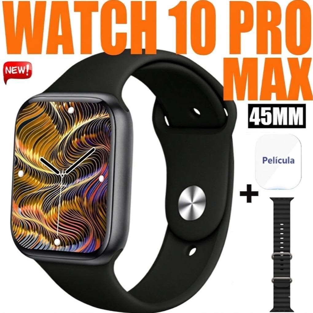 Smartwatch Watch 10 Pro Max 1,73 polegadas 45mm 2026 - Enviado de São Paulo