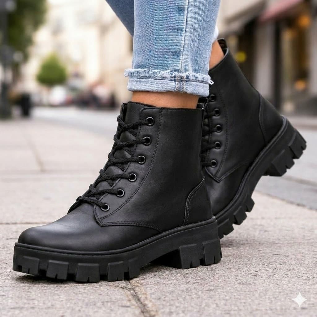 Bota Feminina Coutuno Tratorado Blogueira Cano Medio Confort