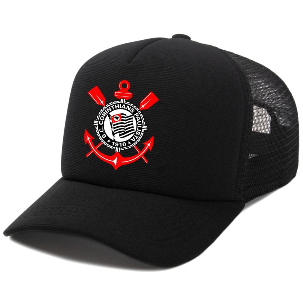 Boné Trucker Aba Curva Unissex Corinthinas Lançamento