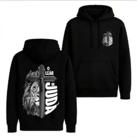 Moletom Feminino Cristão Leão De Judá Fé Que Inspira Look Igreja Congresso Promoção