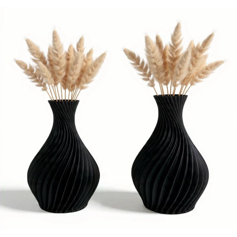 Kit Vaso Espiral Preto Elegante