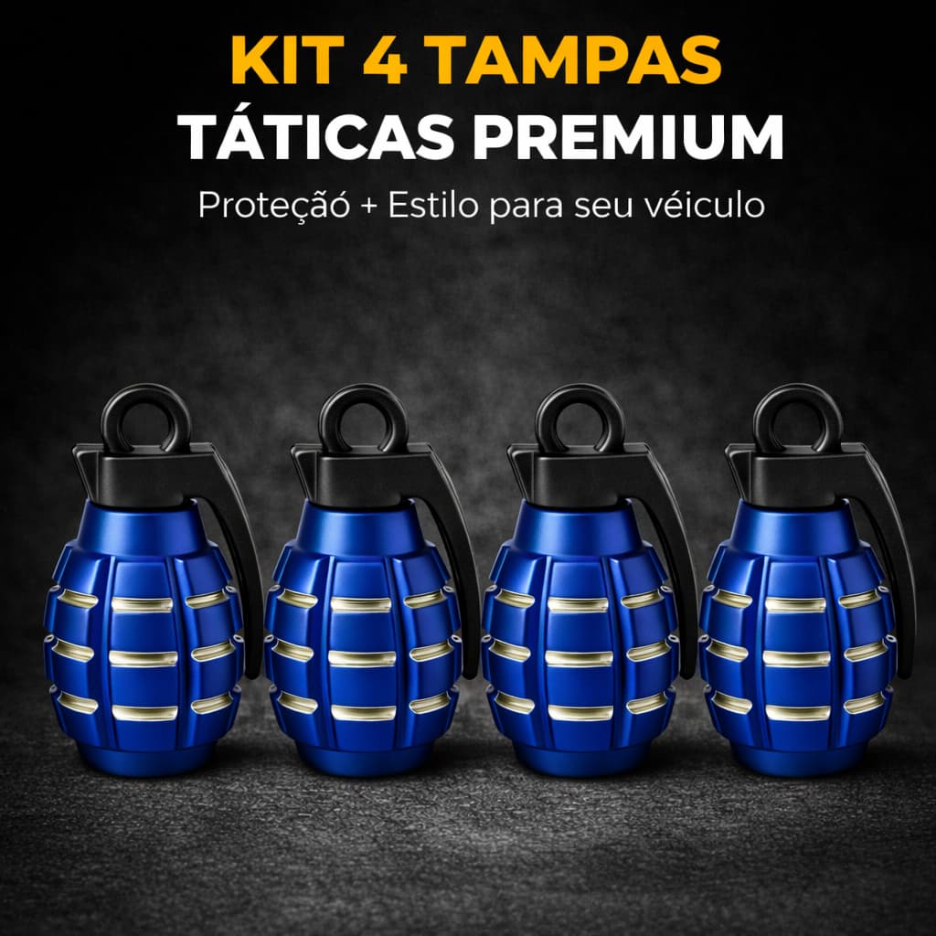 Tampinha Bico Pneu Metal Alumínio Carro Bike Bicicleta Kit 4